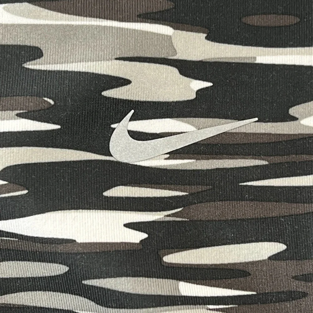 Nike Dri-FIT Running Camo Crop Leggings Black Gray White Women's Small